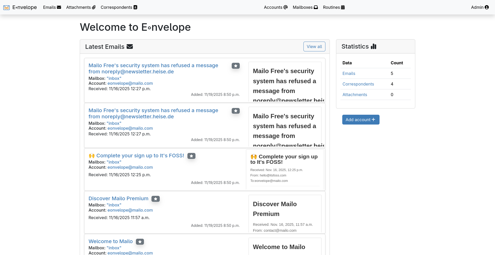 Dashboard screenshot